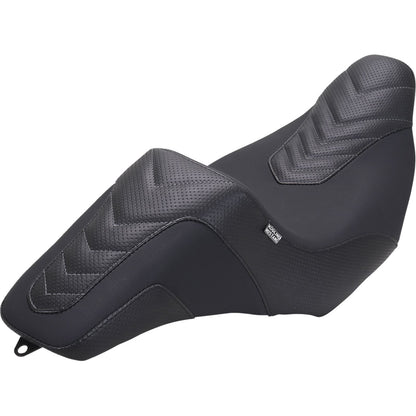 Mustang Motorcycle Products Kodlin Signature Series Squareback™ Seat - Black w/ Gunmetal Stitch [MPN: 76324GM]_1772653
