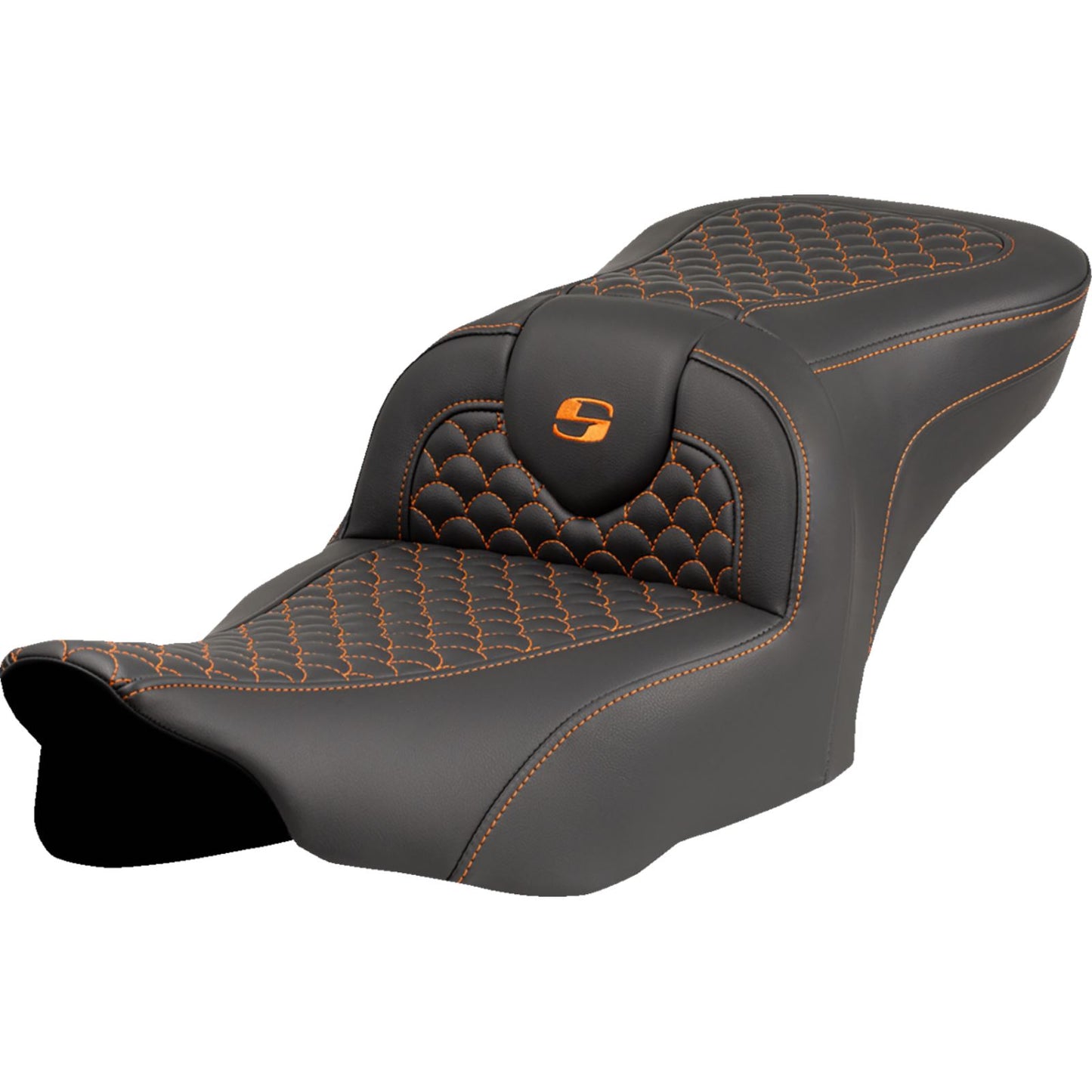 Saddlemen Roadsofa™ Seat - Dragon Scale Stitch - Orange Stitch [MPN: 823-07-20803]_1772706