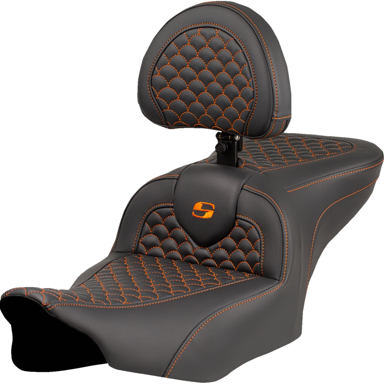 Saddlemen Roadsofa™ Seat - Dragon Scale Stitch - Orange Stitch [MPN: 823-07-208B3]_1772997