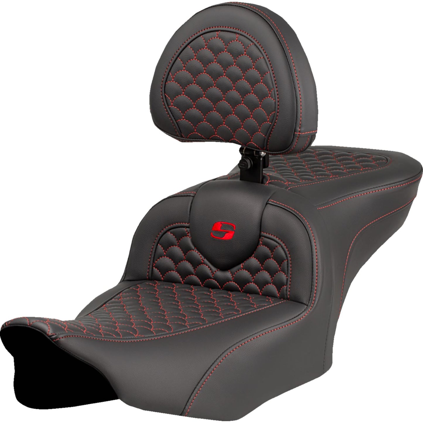 Saddlemen Roadsofa™ Seat - Dragon Scale Stitch - Red Stitch [MPN: 823-07-208B4]_1773120