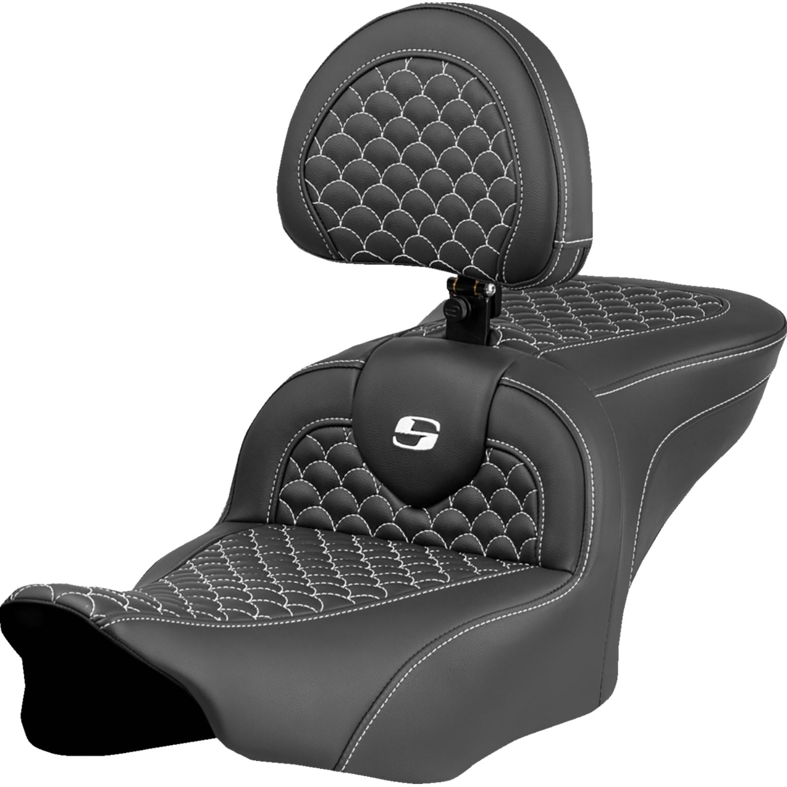 Saddlemen Roadsofa™ Seat - Dragon Scale Stitch - White Stitch [MPN: 823-07-208B6]_1772707