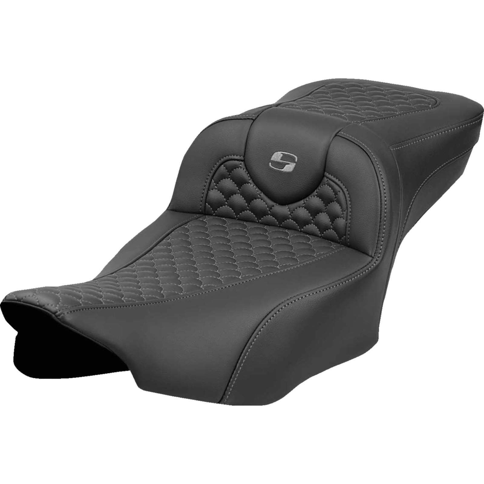 Saddlemen Roadsofa™ Ext. Reach Seat - Dragon Scale Stitch - Dark Gray Stitch [MPN: 823-07-20902]_1773918
