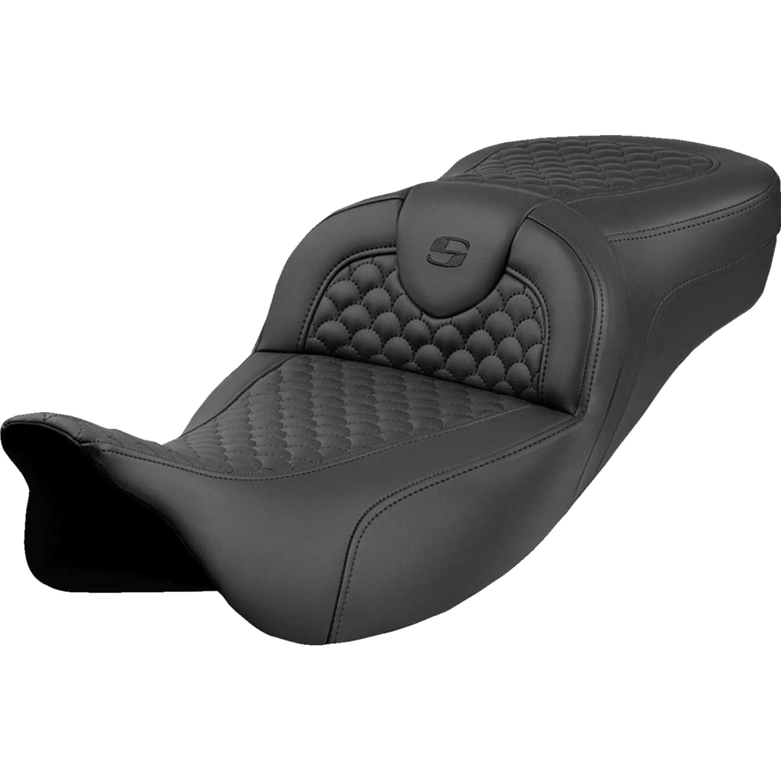 Saddlemen Roadsofa™ Extended Reach Seat - Dragon Scale Stitch - Black Stitch [MPN: 808-07B-20900]_1773520