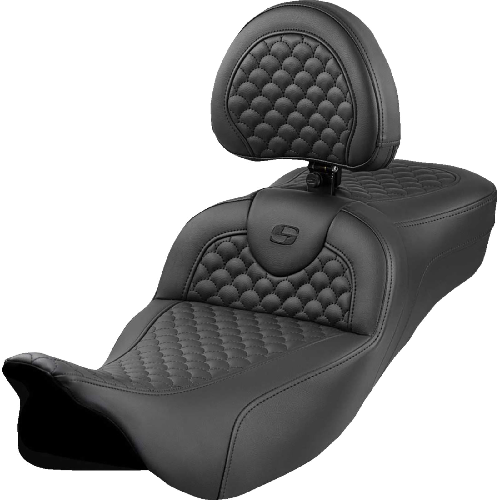 Saddlemen Roadsofa™ Extended Reach Seat - Dragon Scale Stitch - Black Stitch [MPN: 808-07B-209B0]_1772804