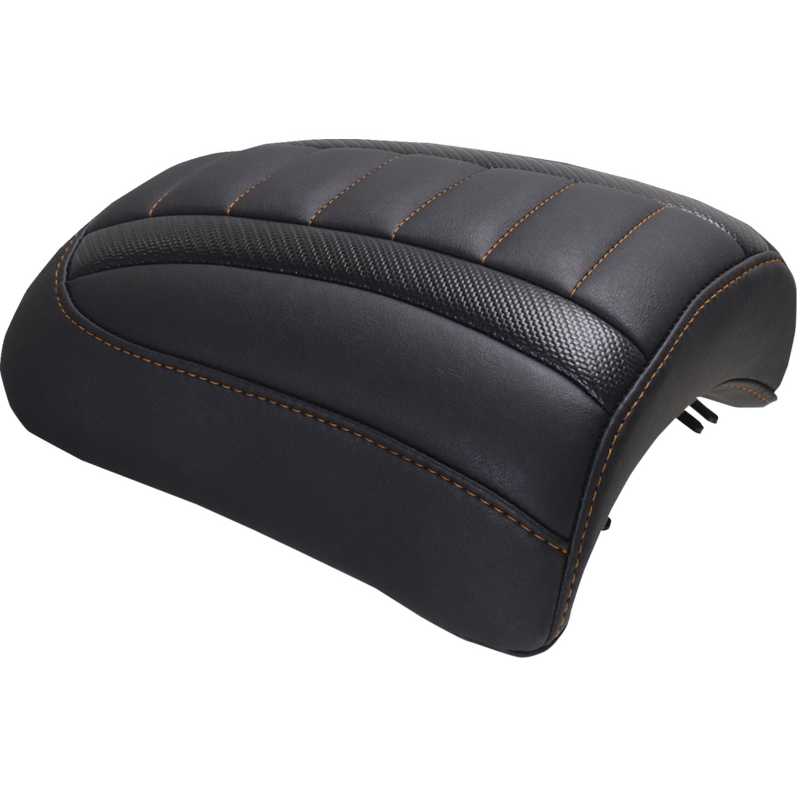 Mustang Motorcycle Products Padded Passenger Seat Cowl - Deluxe - Orange Stitch for FLT/FLH '23-'25 [MPN: 88610MO]_1772797