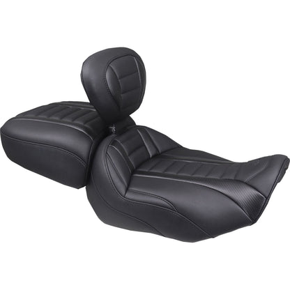 Mustang Motorcycle Products Deluxe Passenger Seat - Wide - Black Stitch for FLT/FLH '23-'25 [MPN: 88420]_1772758