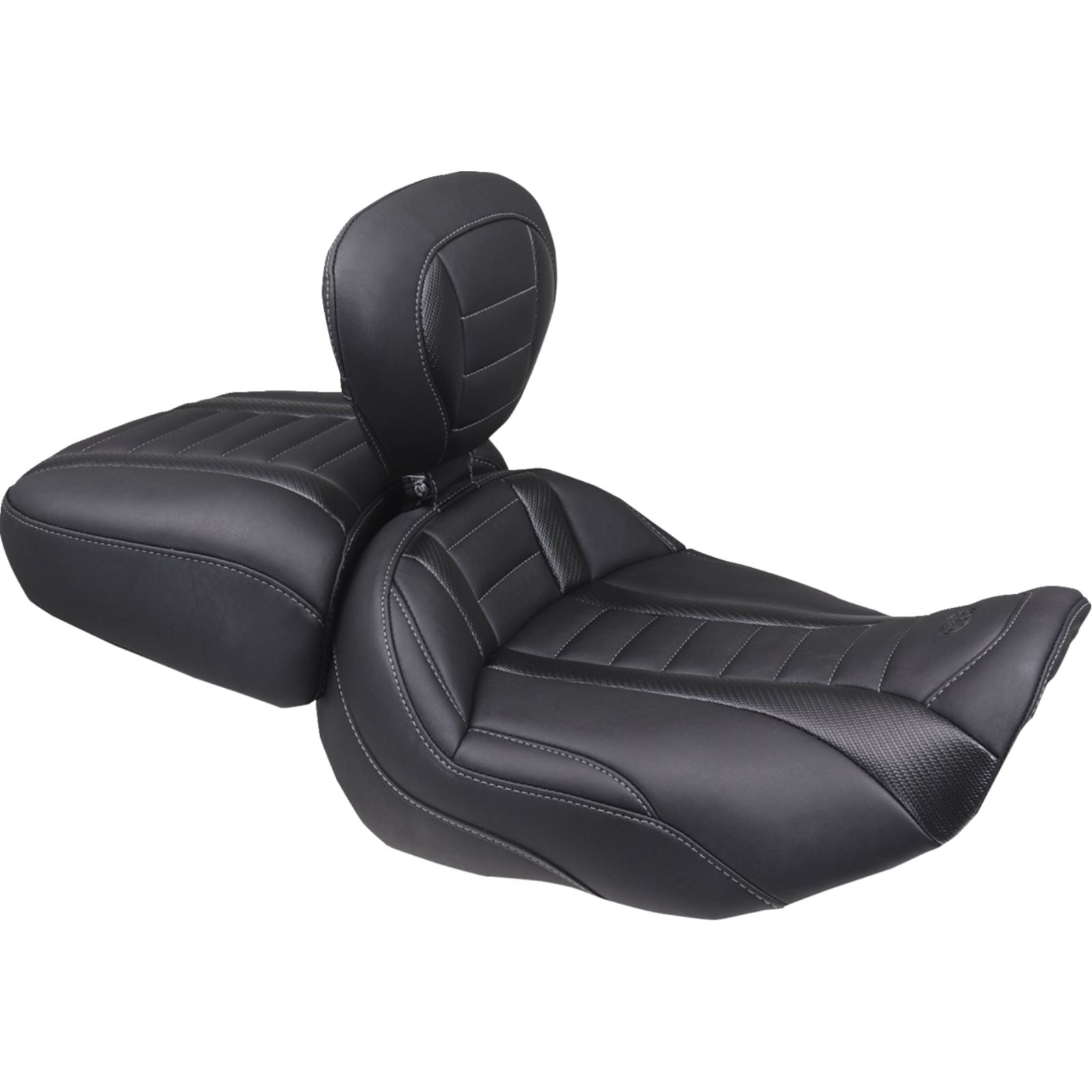 Mustang Motorcycle Products Deluxe Passenger Seat - Wide - Gunmetal Stitch for FLT/FLH '23-'25 [MPN: 88420GM]_1772754