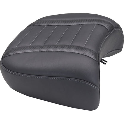 Mustang Motorcycle Products Deluxe Passenger Seat - Wide - Gunmetal Stitch for FLT/FLH '23-'25 [MPN: 88420GM]_1772755
