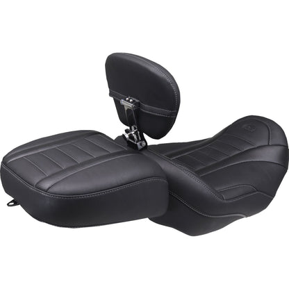 Mustang Motorcycle Products Deluxe Passenger Seat - Wide - Gunmetal Stitch for FLT/FLH '23-'25 [MPN: 88420GM]_1773115