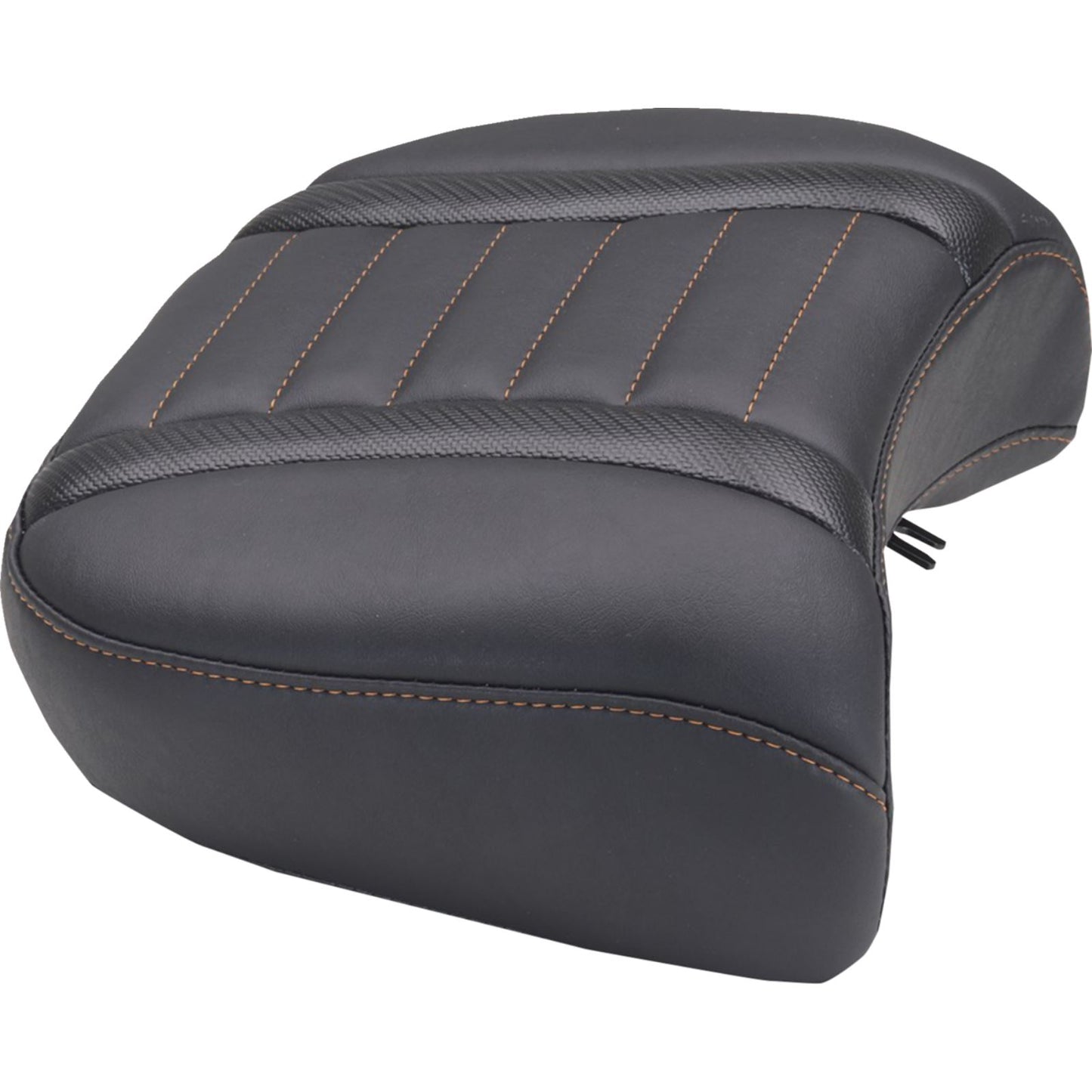 Mustang Motorcycle Products Deluxe Passenger Seat - Wide - Orange Stitch for FLT/FLH '23-'25 [MPN: 88420MO]_1772764