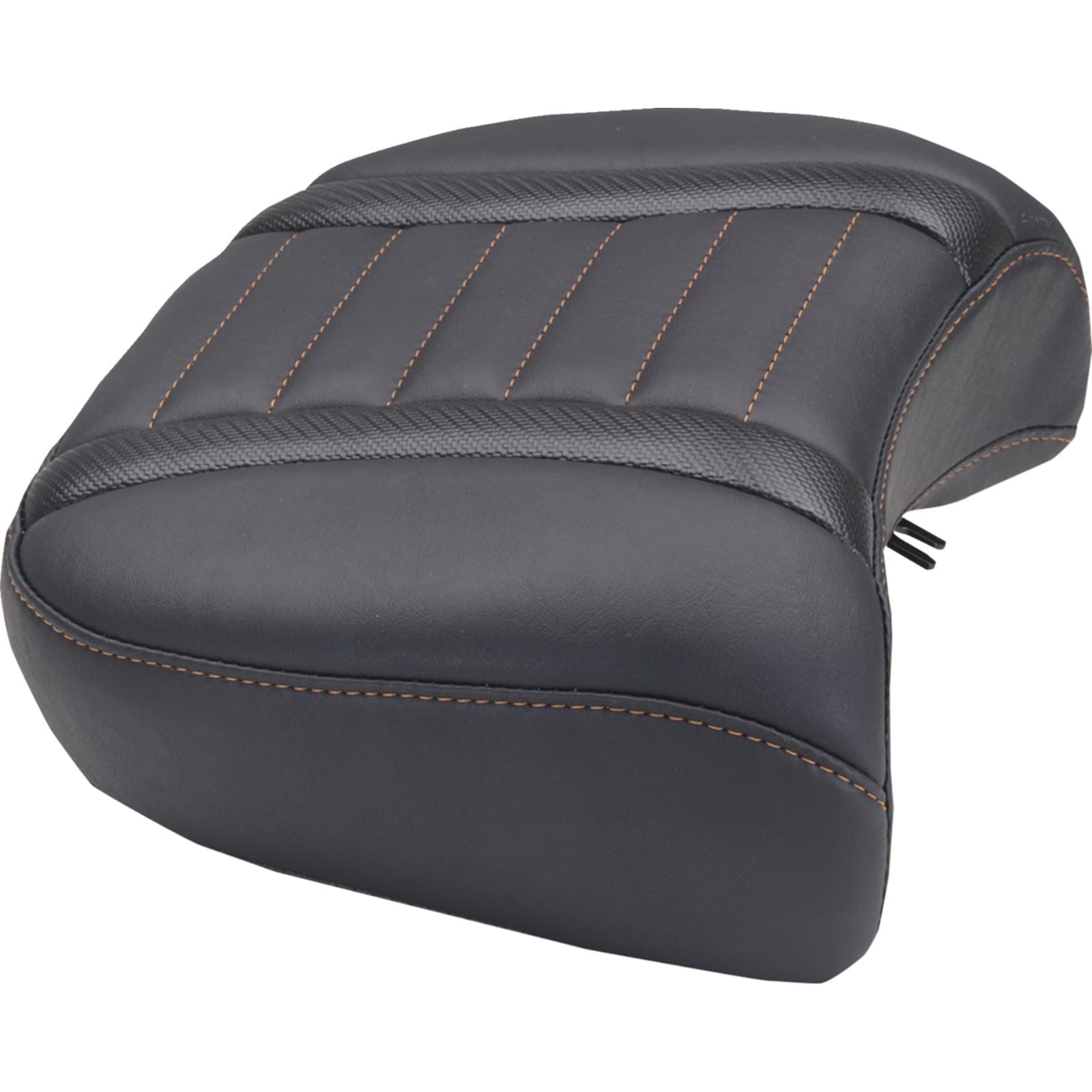 Mustang Motorcycle Products Deluxe Passenger Seat - Wide - Orange Stitch for FLT/FLH '23-'25 [MPN: 88420MO]_1772764