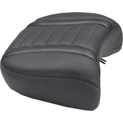 Mustang Motorcycle Products Deluxe Passenger Seat - Wide - Orange Stitch for FLT/FLH '23-'25 [MPN: 88420MO]_1772764