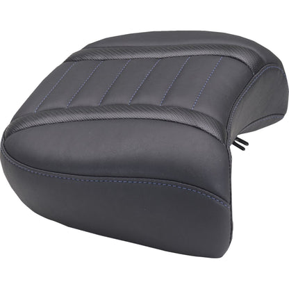 Mustang Motorcycle Products Deluxe Passenger Seat - Wide - Sky Blue Stitch for FLT/FLH '23-'25 [MPN: 88420SB]_1772903