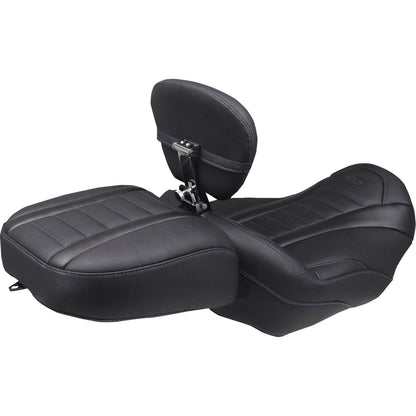 Mustang Motorcycle Products Deluxe Passenger Seat - Wide - Sky Blue Stitch for FLT/FLH '23-'25 [MPN: 88420SB]_1789729