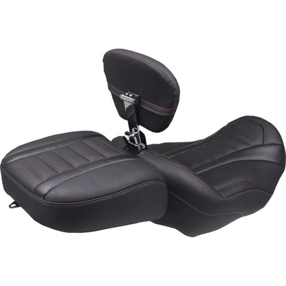 Mustang Motorcycle Products Deluxe Passenger Seat - Wide - Dark Cherry Stitch for FLT/FLH '23-'25 [MPN: 88420DC]_1789652