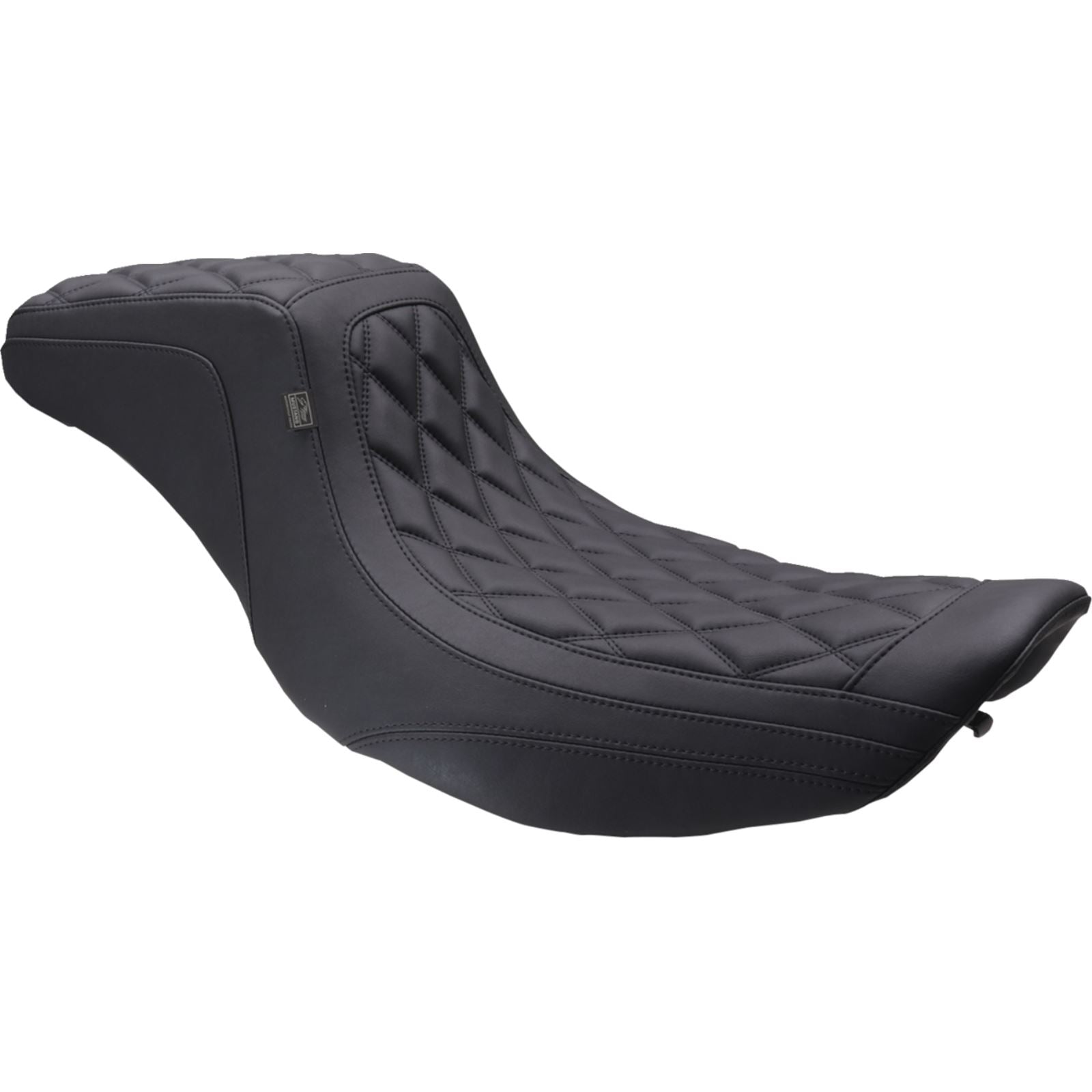 Mustang Motorcycle Products One Piece 2-Up Squareback Seat - Diamond Black Stitch for FLH/FLT '97-'07 [MPN: 78807]_1772761