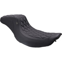 Mustang Motorcycle Products One Piece 2-Up Squareback Seat - Diamond Black Stitch for FLH/FLT '97-'07 [MPN: 78807]_1772761