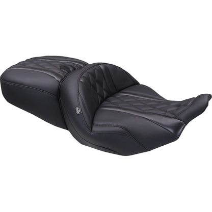 Mustang Motorcycle Products Deluxe One-Piece, 2-Up Seat - Diamond - For FLT/FLH '23-'25_1772750