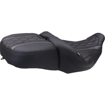 Mustang Motorcycle Products Deluxe One-Piece, 2-Up Seat - Diamond - For FLT/FLH '23-'25_1773107