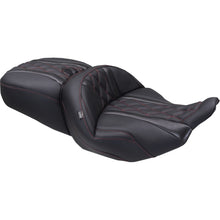 Mustang Motorcycle Products Deluxe One-Piece, 2-Up Seat - Diamond Cherry Stitch for FLT/FLH '23-'25 [MPN: 89411DC]_1772846