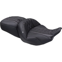 Mustang Motorcycle Products Deluxe One-Piece, 2-Up Seat - Diamond Metal Stitch for FLT/FLH '23-'25 [MPN: 89411GM]_1772818