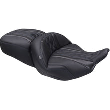 Mustang Motorcycle Products Deluxe One-Piece, 2-Up Seat - Diamond Blue Stitch for FLT/FLH '23-'25 [MPN: 89411SB]_1772813