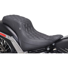 Mustang Motorcycle Products One-Piece/2-Up Squareback Seat - Diamond - Black Stitch for FXBR '23-'25 [MPN: 86006]_1772771