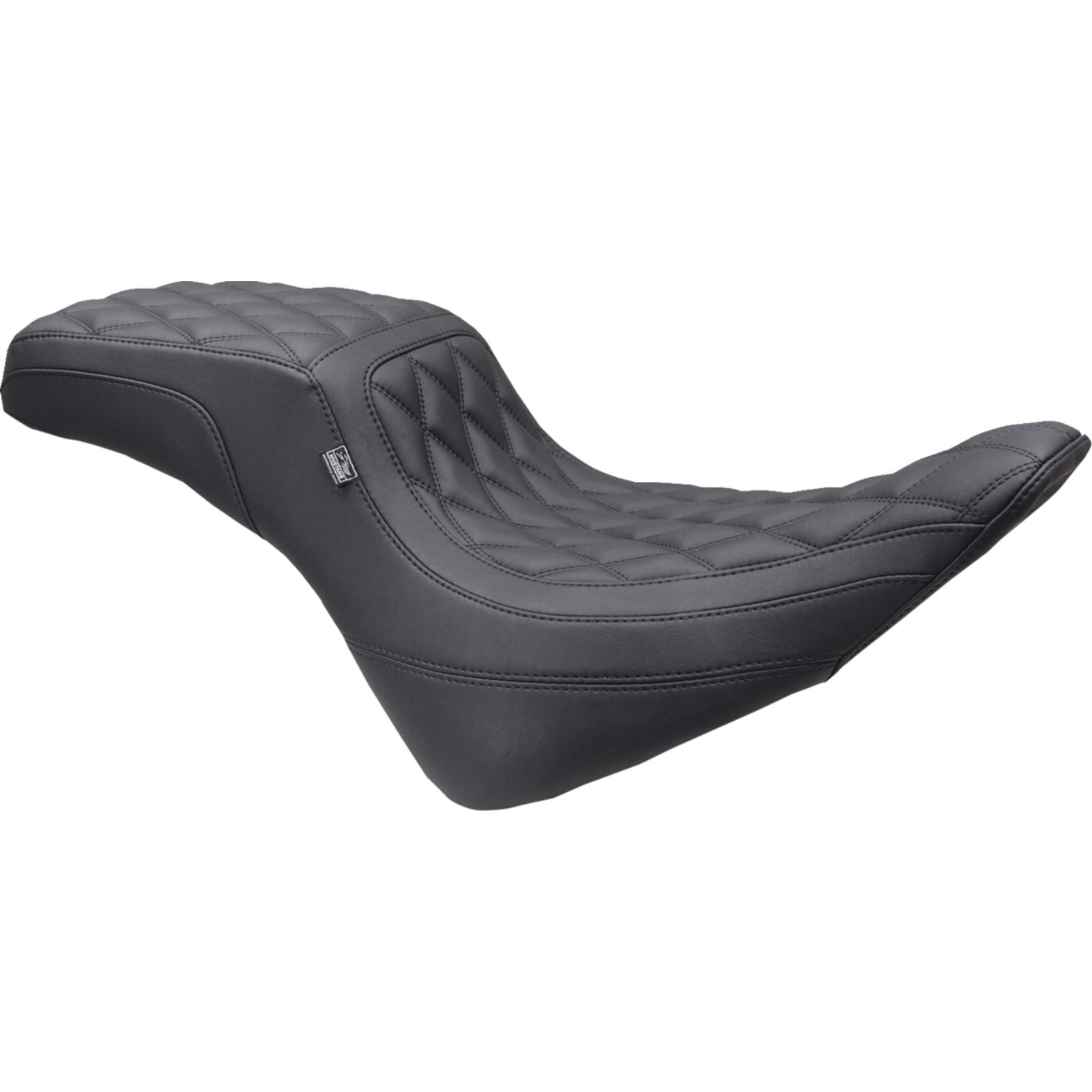 Mustang Motorcycle Products One-Piece/2-Up Squareback Seat - Diamond - Black Stitch for FXBR '23-'25 [MPN: 86006]_1773959