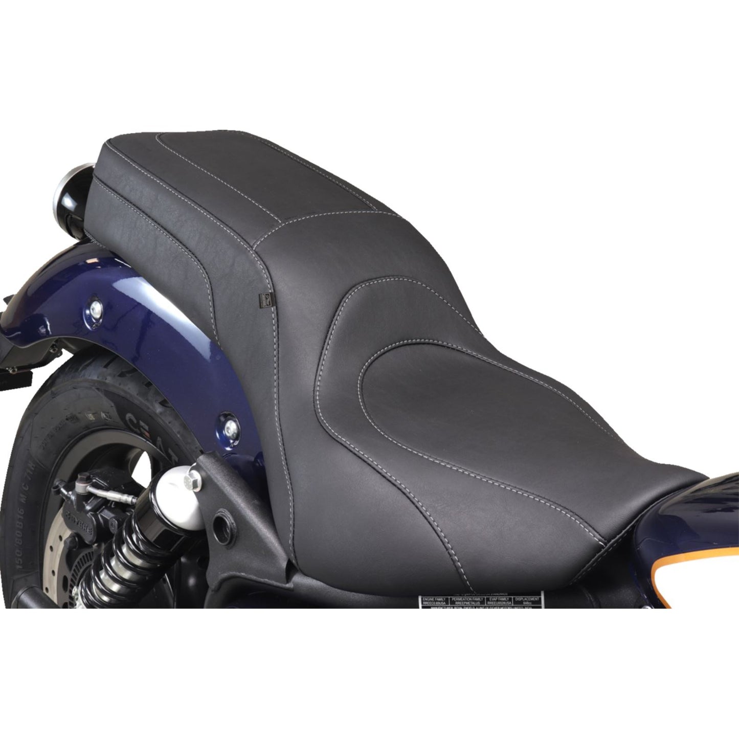 Mustang Motorcycle Products Squareback 2-Up Seat - Black w/ Steel Stitch for Royal Enfield '24 [MPN: 88600ST]_1772801