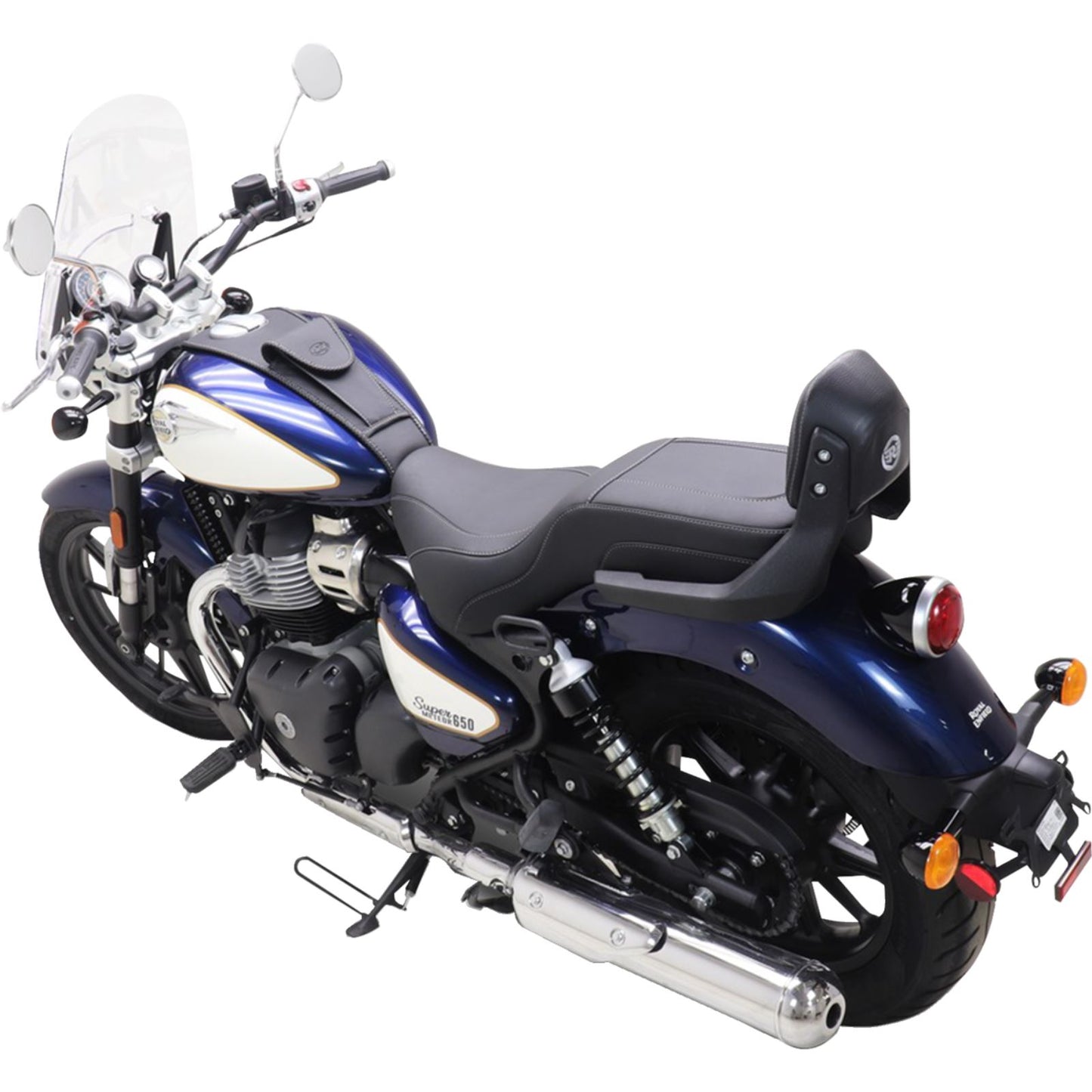 Mustang Motorcycle Products Squareback 2-Up Seat - Black w/ Steel Stitch for Royal Enfield '24 [MPN: 88600ST]_1773244