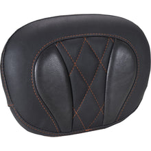 Mustang Motorcycle Products Deluxe Sissy Bar Pad - Diamond - Orange Stitch for FLT/FLH '23-'25 [MPN: 88450MO]_1772940
