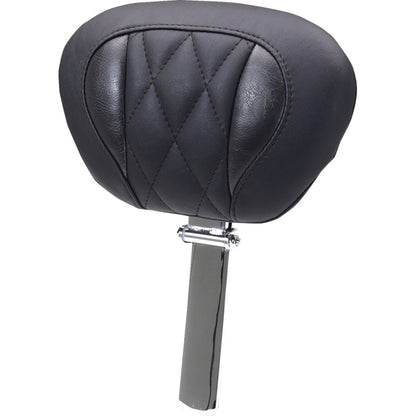 Mustang Motorcycle Products Deluxe Driver Backrest - Diamond - Black Stitching for FLT/FLH '23-'25 [MPN: 89460]_1772886