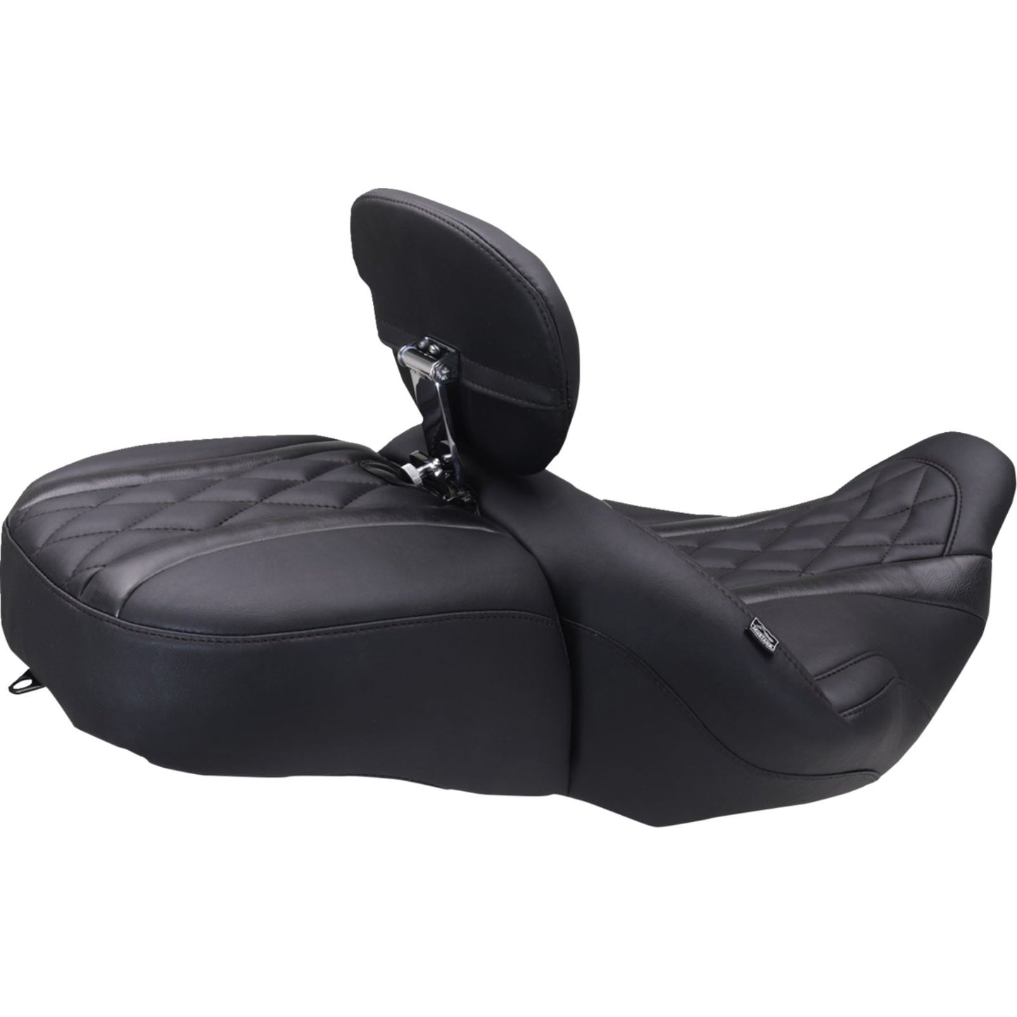 Mustang Motorcycle Products Deluxe Driver Backrest - Diamond - Black Stitching for FLT/FLH '23-'25 [MPN: 89460]_1772887