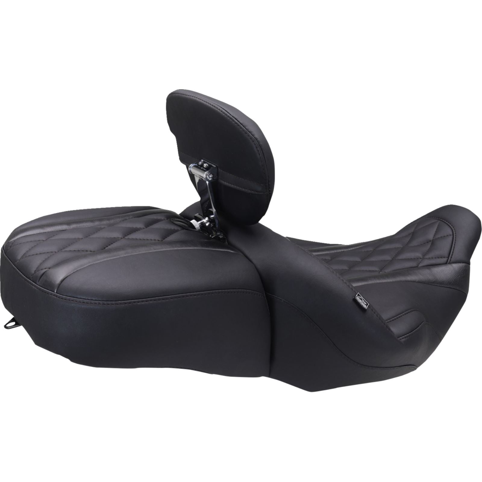 Mustang Motorcycle Products Deluxe Driver Backrest - Diamond - Black Stitching for FLT/FLH '23-'25 [MPN: 89460]_1772887