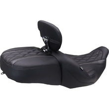 Mustang Motorcycle Products Deluxe Driver Backrest - Diamond - Black Stitching for FLT/FLH '23-'25 [MPN: 89460]_1772887