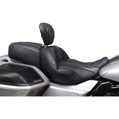 Mustang Motorcycle Products Deluxe Driver Backrest - Diamond - Black Stitching for FLT/FLH '23-'25 [MPN: 89460]_1772888