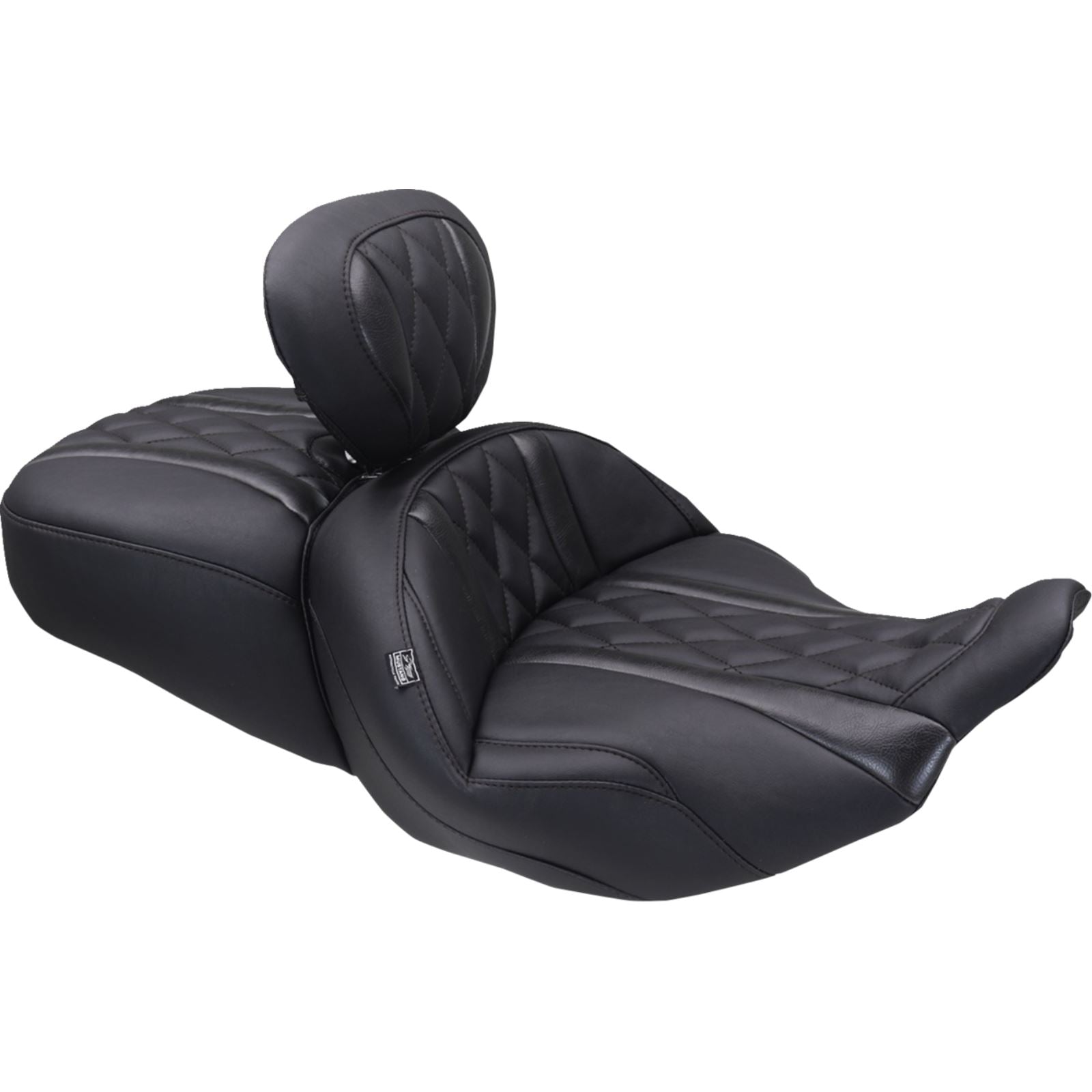 Mustang Motorcycle Products Deluxe Driver Backrest - Diamond - Black Stitching for FLT/FLH '23-'25 [MPN: 89460]_1772889