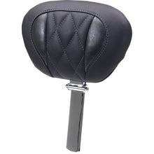 Mustang Motorcycle Products Deluxe Driver Backrest - Diamond Sky Blue Stitching for FLT/FLH '23-'25 [MPN: 89460SB]_1774245