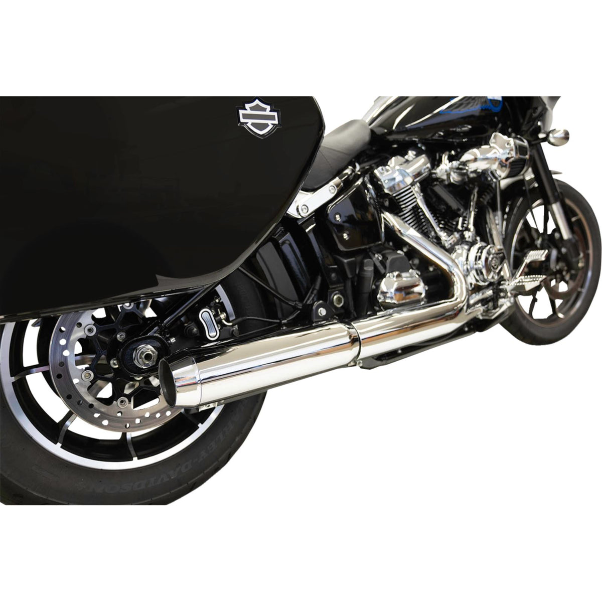 Bassani Manufacturing 4" Slip-On Muffler with 2-1/2" x 10" Baffle Core - Chrome - 49-State [MPN: 1S38FP]_1774222