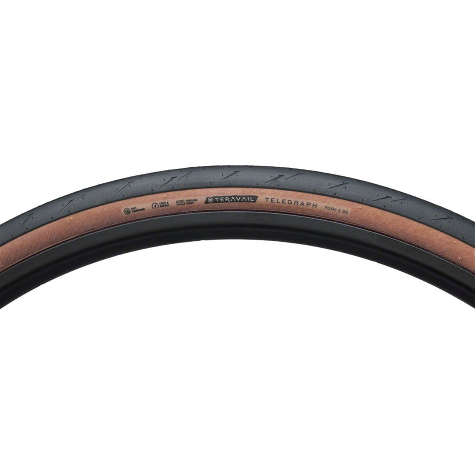 Teravail Telegraph Tire - 700 x 40, Tubeless, Folding, Tan, Light and Supple [MPN: 19-000609]_1932489