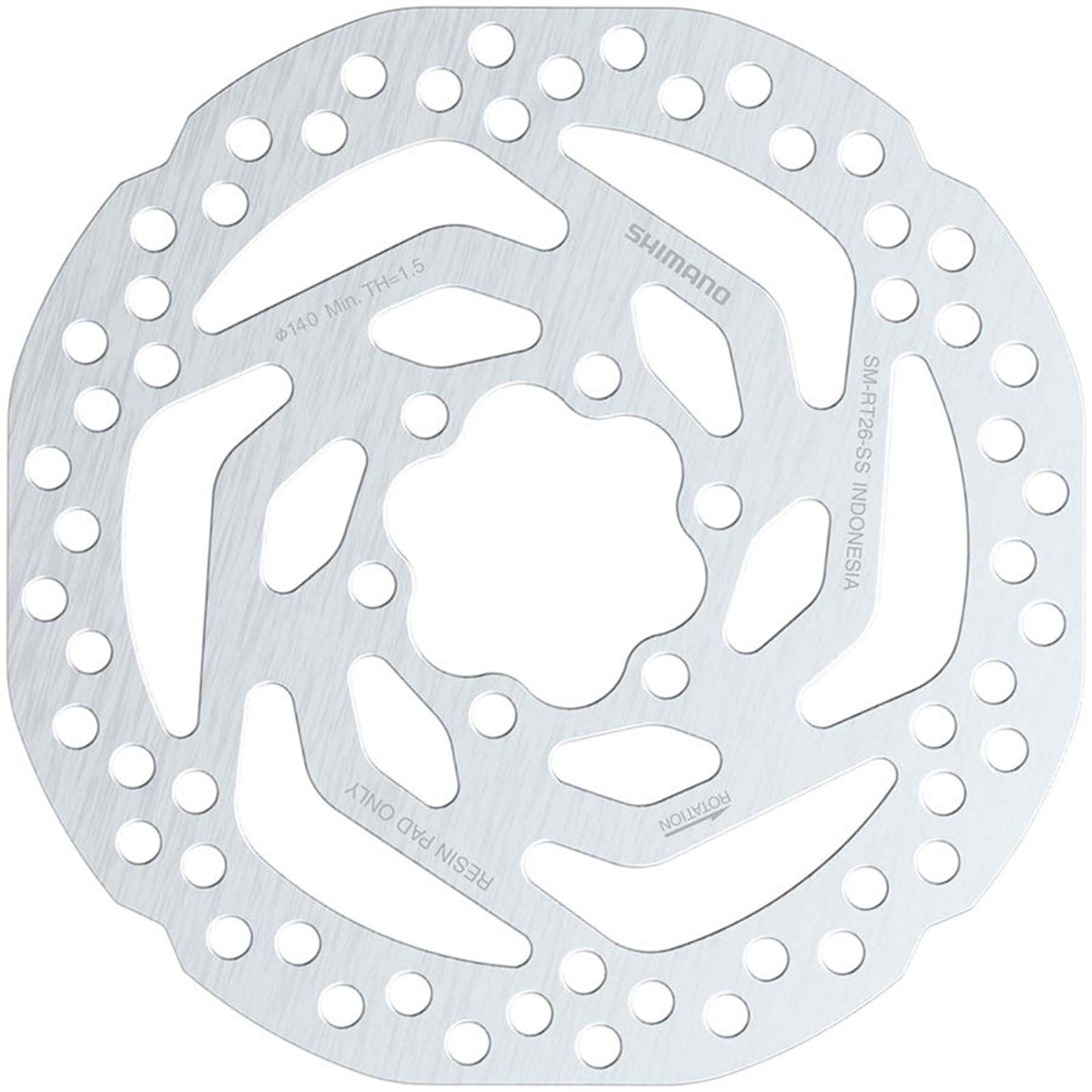 Shimano SM-RT26 SS Disc Brake Rotor - 140mm, 6-Bolt, Bolts Included [MPN: ESMRT26SSP]_1921092