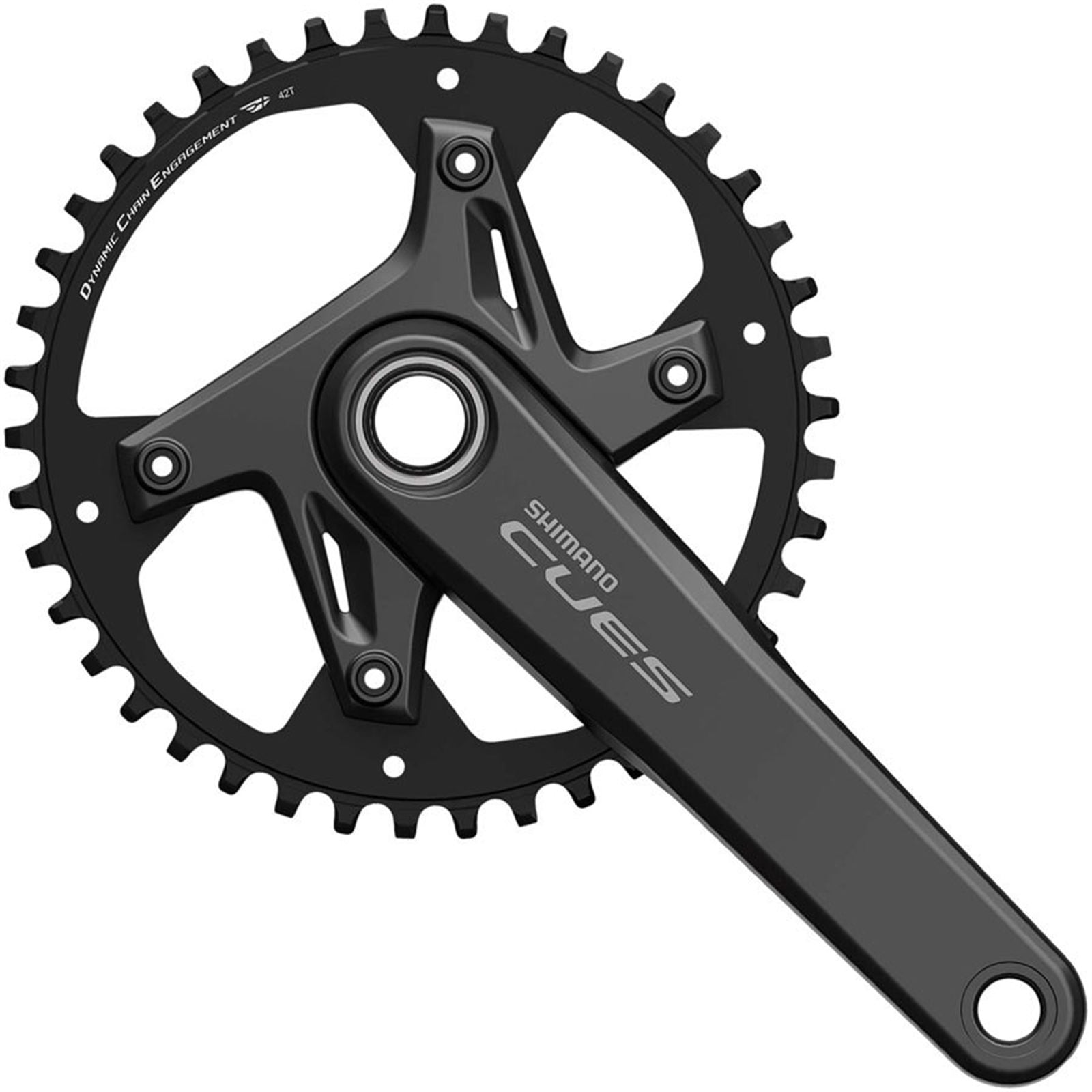 Shimano CUES FC-U6030-1 Crankset - 175mm, 9/10/11-Speed, 42t, Black [MPN: EFCU60301EXB2X]_1921219