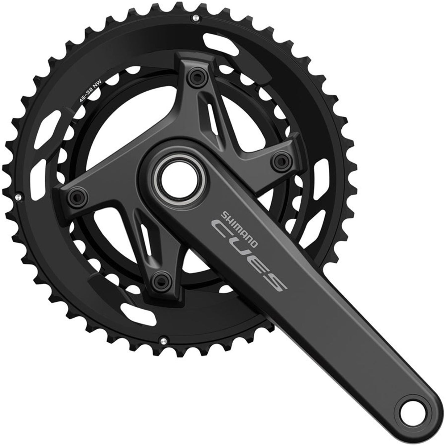 Shimano CUES FC-U6030-2 Crankset - 175mm, 9/10-Speed, 46/32t, Black [MPN: EFCU60302EX62]_1921227