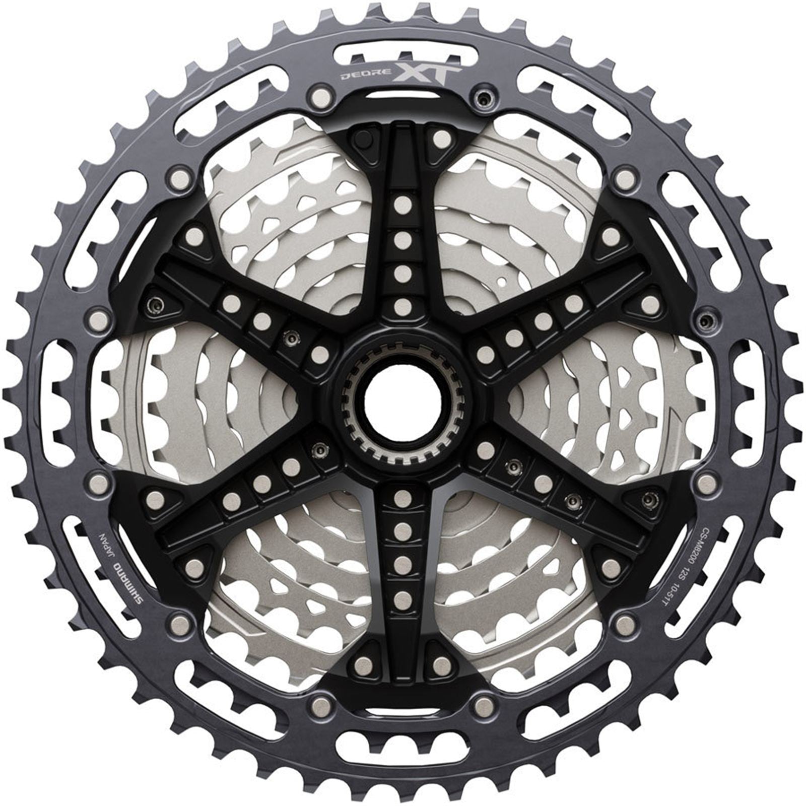 Shimano Deore XT CS-M8200-12 Cassette - 12-Speed, 10-51t, Gray/Silver [MPN: ICSM8200051]_1923253