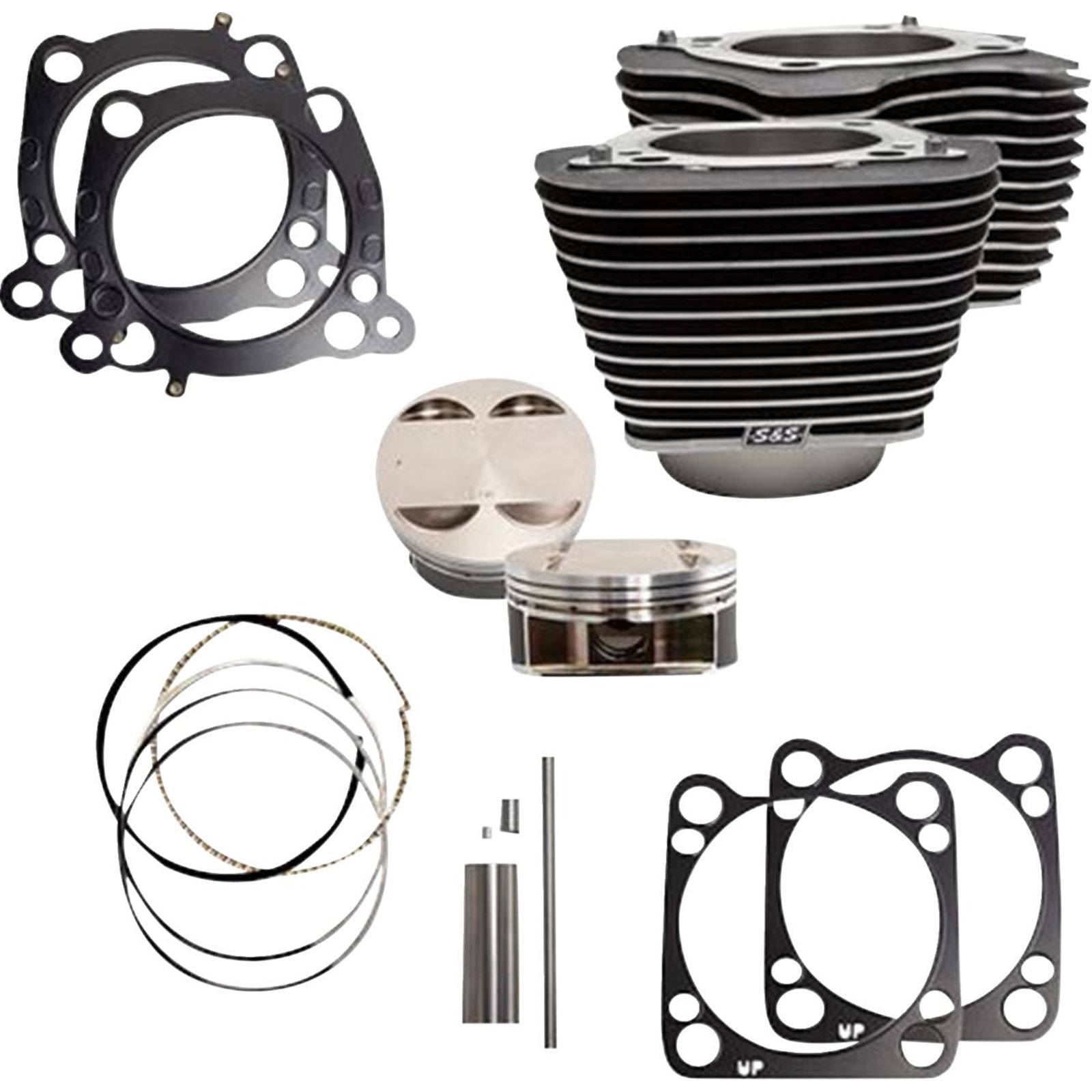 S&S Cycle Cylinder Kit - 4.500" Stroke - Wrinkle Black w/Highlights - M8 [MPN: 910-0684A]_1790092