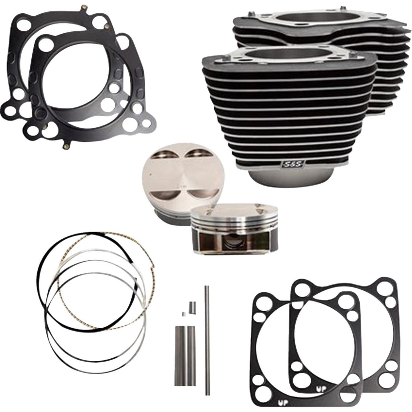 S&S Cycle Cylinder Kit - 4.625" Stroke - Wrinkle Black w/Highlights - M8 [MPN: 910-0762A]_1790147