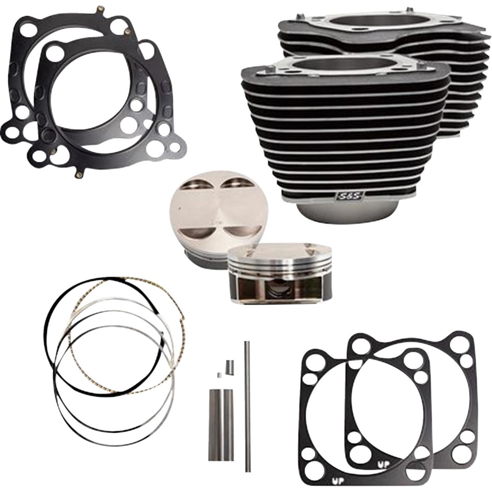 S&S Cycle Cylinder Kit - 4.625" Stroke - Wrinkle Black w/Highlights - M8 [MPN: 910-0762A]_1790147