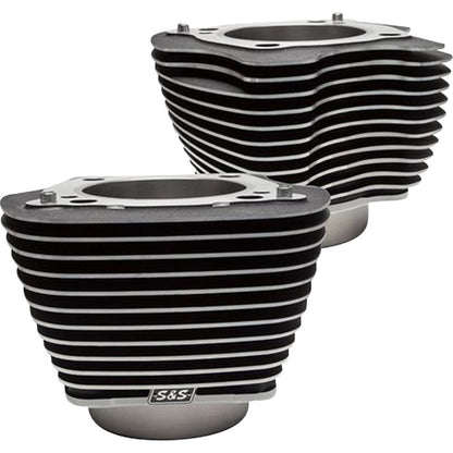 S&S Cycle Cylinder Set - 4.25" Bore - Unhoned - Wrinkle Black w/Highlights - M8 [MPN: 910-0682A]_1819206