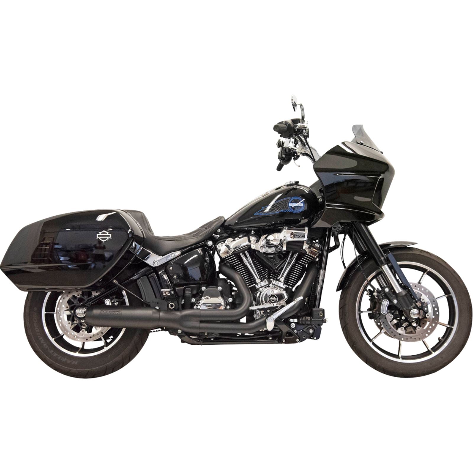Bassani Manufacturing 2-into-1 Exhaust System with Superbike Muffler - 4" - Black for Softail M8 [MPN: 1S78B]_1777283