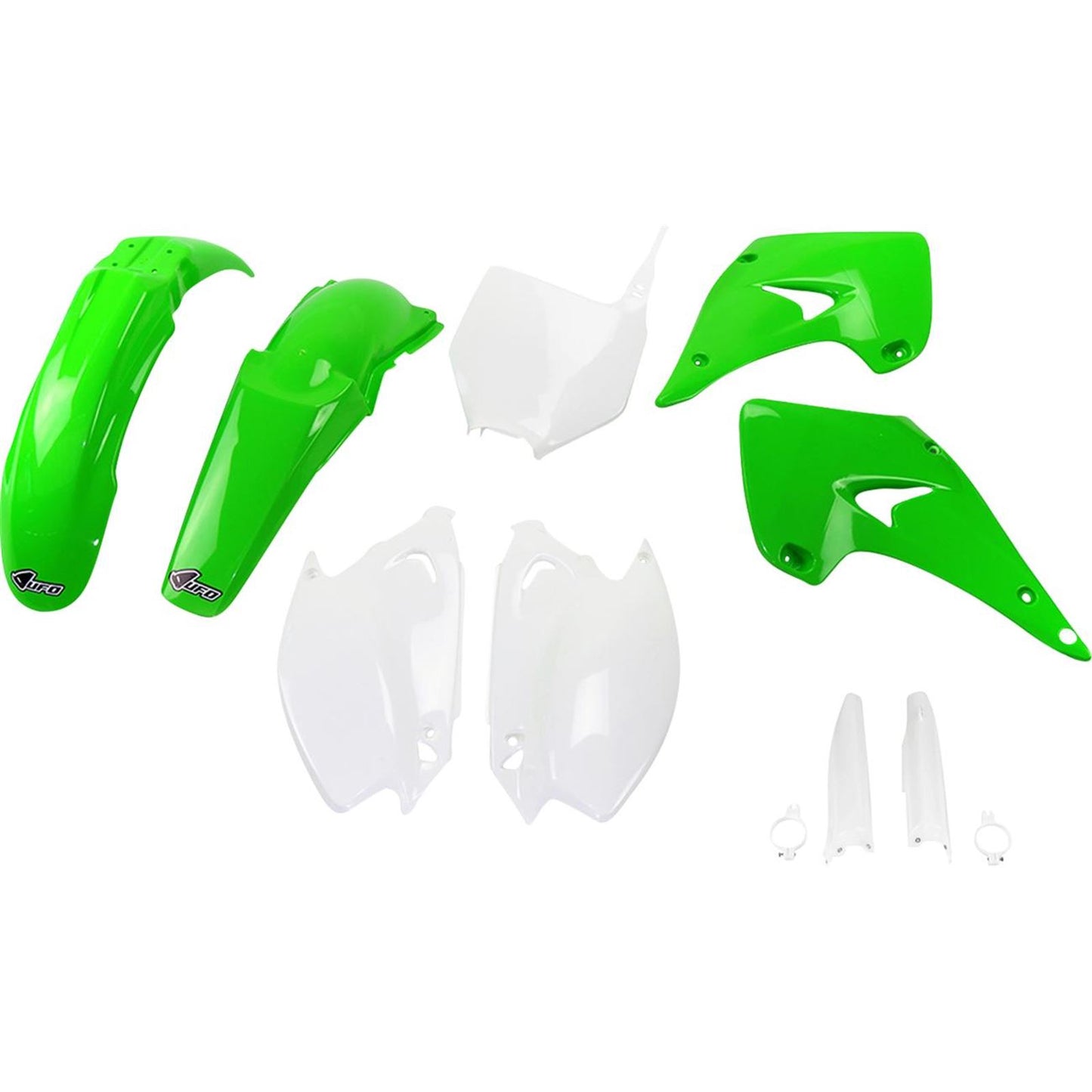 UFO Plastics Body Kit - Green/White for KX 125/250 '06-'08 [MPN: KAKIT201F@999]_1819211